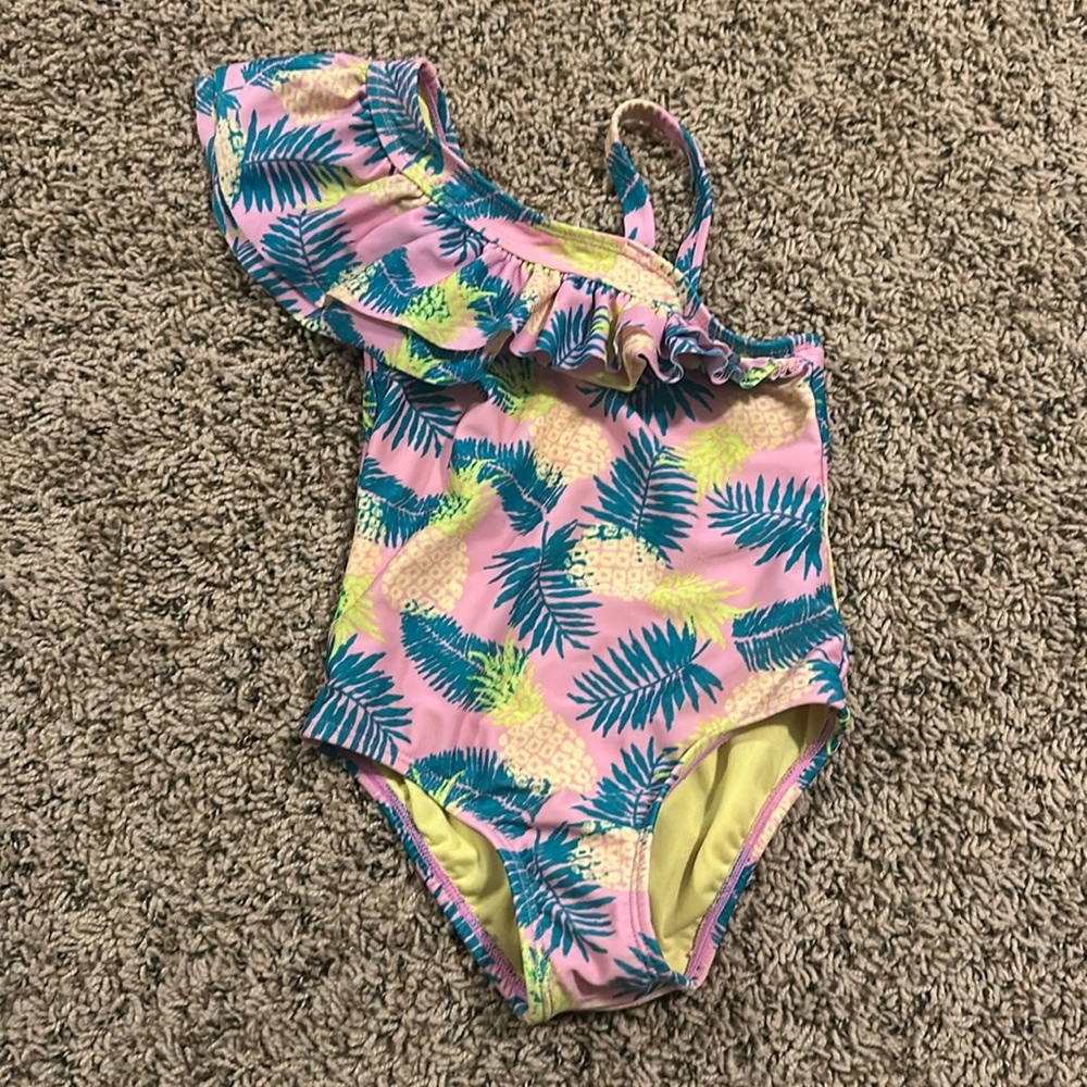 Pineapple ruffle 4t swim suit